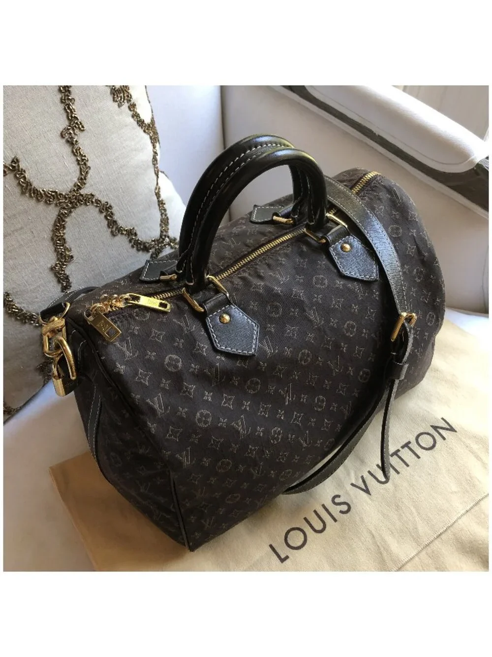 LOUIS VUITTON Idylle Speedy Bandouliere 30 Fusain Monogram Bag